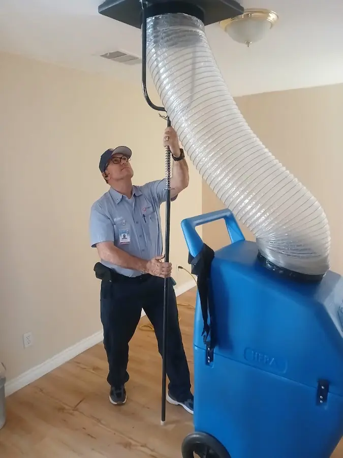 Mini Split Installation technician using HEPA equipment in Dayton